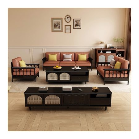 Sofa Văng Gỗ Tự Nhiên Da PU Thiết Kế Hiện Đại