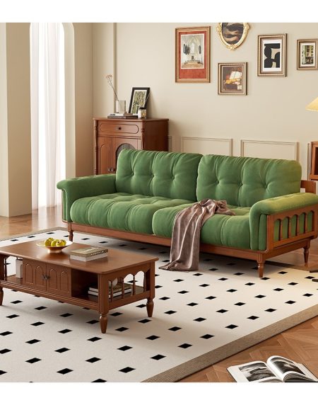 Sofa Văng Gỗ Tự Nhiên Hiện Đại Đơn Giản Cho Căn Hộ Nhỏ