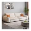 Sofa Văng Hiện Đại Vải Nhung Trắng Be 3 Chỗ Ngồi