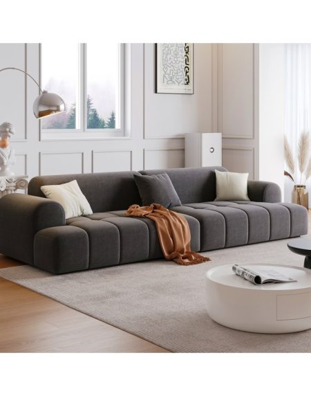 Sofa Văng Nhung 3 Chỗ Hiện Đại Đệm Xốp