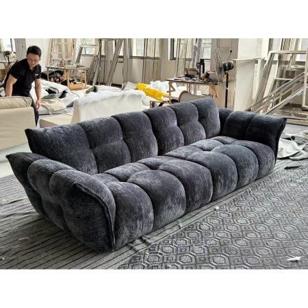 Sofa Văng Nhung Xanh 3 Chỗ Sang Trọng Đế Gỗ