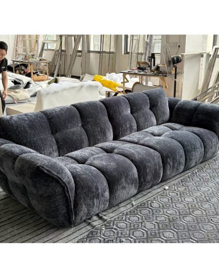 Sofa Văng Nhung Xanh 3 Chỗ Sang Trọng Đế Gỗ