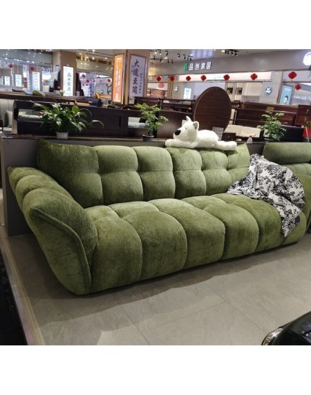 Sofa Văng Nhung Xanh 3 Chỗ Sang Trọng Đế Gỗ
