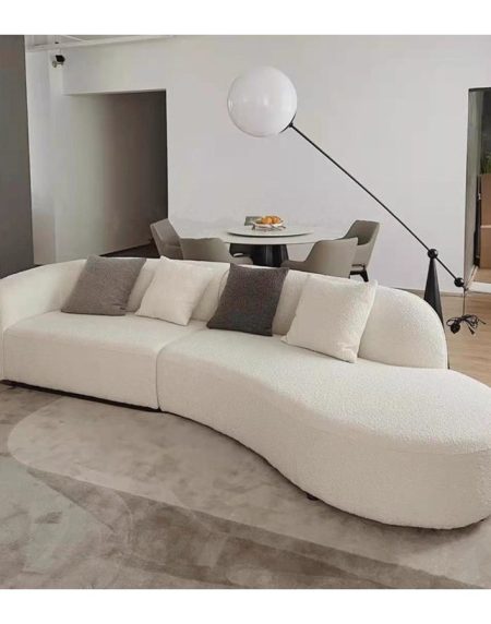 Sofa Văng Vải Nhung Hiện Đại L Hình Đẹp