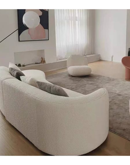Sofa Văng Vải Nhung Hiện Đại L Hình Đẹp