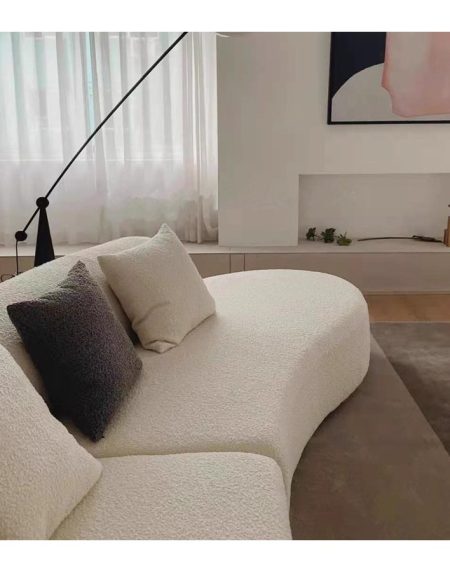 Sofa Văng Vải Nhung Hiện Đại L Hình Đẹp