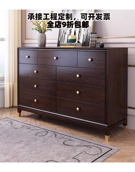 Tủ Đựng Đồ Gỗ Cherry 9 Ngăn Phong Cách Hiện Đại