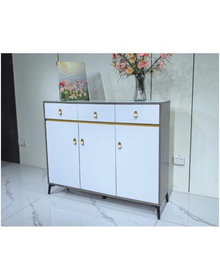 Tủ Giày Kính Hiện Đại Chất Liệu MDF 2 Tầng