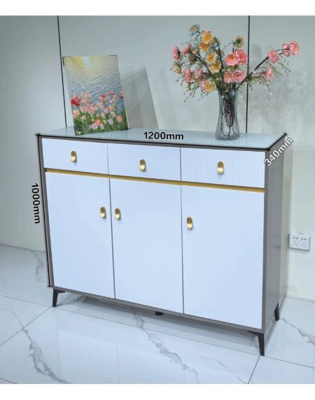 Tủ Giày Kính Hiện Đại Chất Liệu MDF 2 Tầng