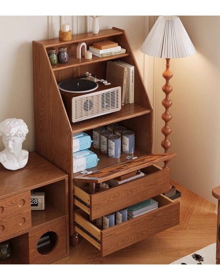Tủ Gỗ Vintage 4 Ngăn Để Phòng Khách Hiện Đại