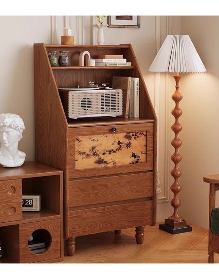 Tủ Gỗ Vintage 4 Ngăn Để Phòng Khách Hiện Đại