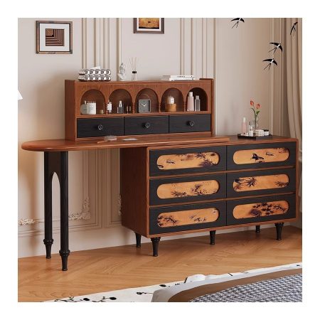 Tủ Kệ Gỗ Sồi Vintage 2 Cánh Thiết Kế Retro