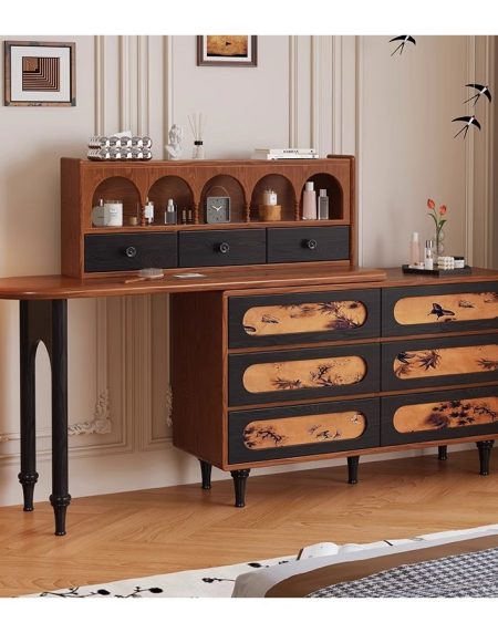Tủ Kệ Gỗ Sồi Vintage 2 Cánh Thiết Kế Retro