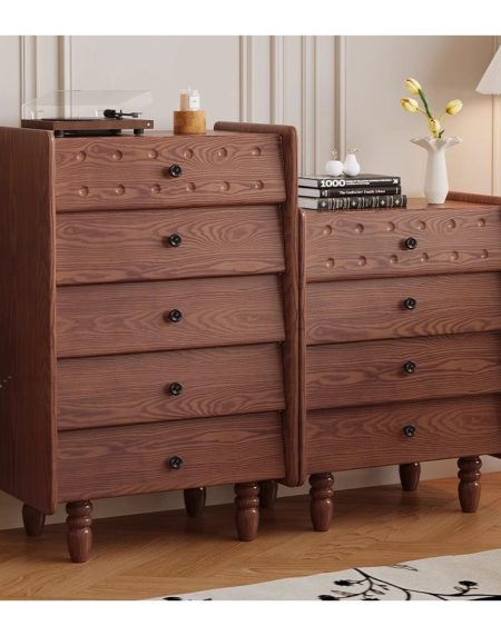 Tủ Kệ Gỗ Tự Nhiên 4 Ngăn Phong Cách Cổ Điển