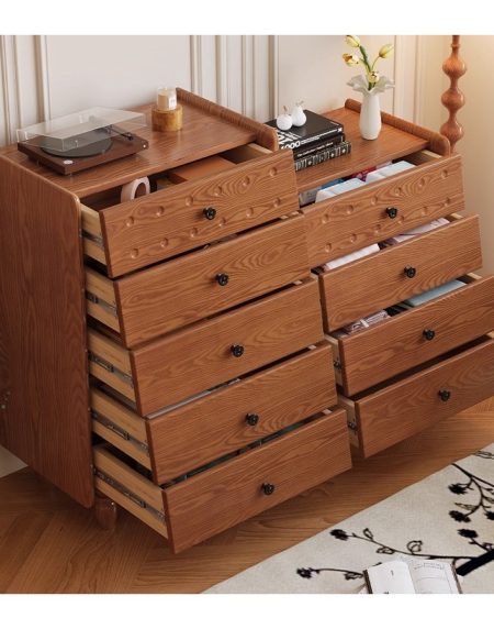 Tủ Kệ Gỗ Tự Nhiên 4 Ngăn Phong Cách Cổ Điển