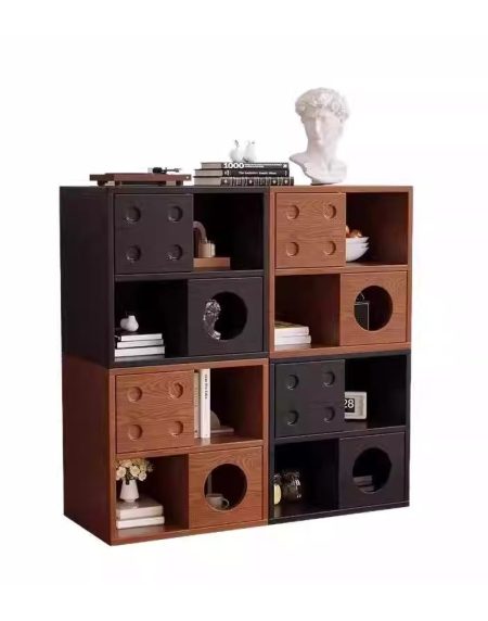 Tủ Kết Hợp Hiện Đại Gỗ Tự Nhiên 2 Ngăn 4 Khoang