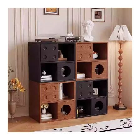 Tủ Kết Hợp Hiện Đại Gỗ Tự Nhiên 2 Ngăn 4 Khoang