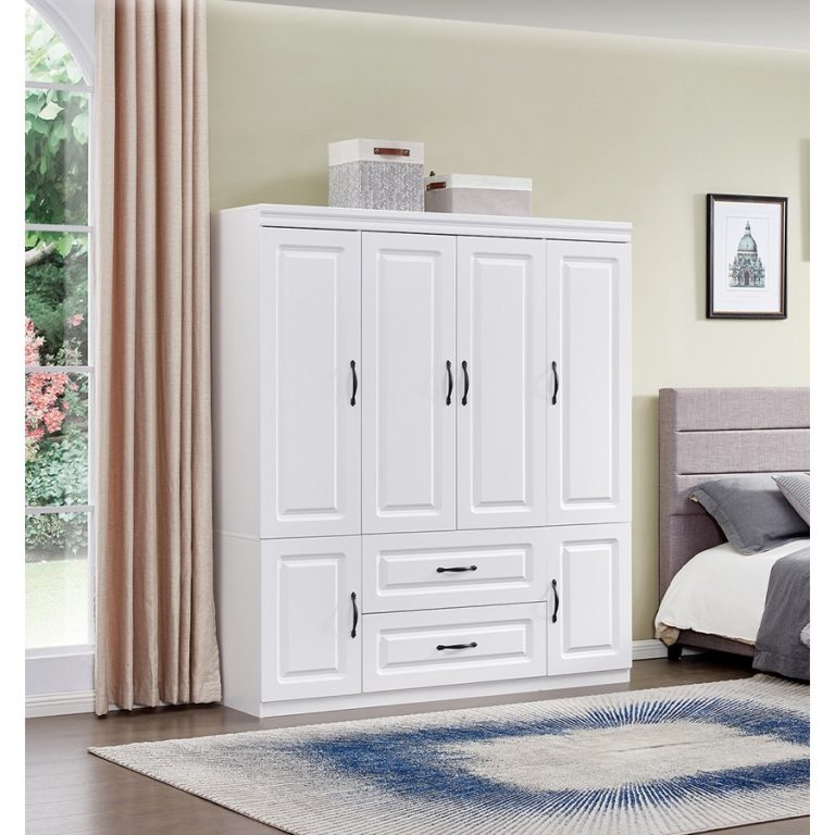Tủ Quần Áo Gỗ Hiện Đại 4 Cánh Gấp Cho Phòng Ngủ