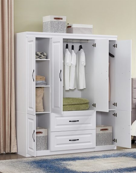 Tủ Quần Áo Gỗ Hiện Đại 4 Cánh Gấp Cho Phòng Ngủ Tủ Quần Áo Gỗ Hiện Đại 4 Cánh Gấp Cho Phòng Ngủ