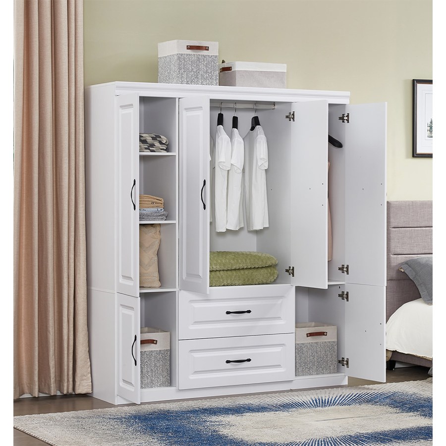 Tủ Quần Áo Gỗ Hiện Đại 4 Cánh Gấp Cho Phòng Ngủ Tủ Quần Áo Gỗ Hiện Đại 4 Cánh Gấp Cho Phòng Ngủ