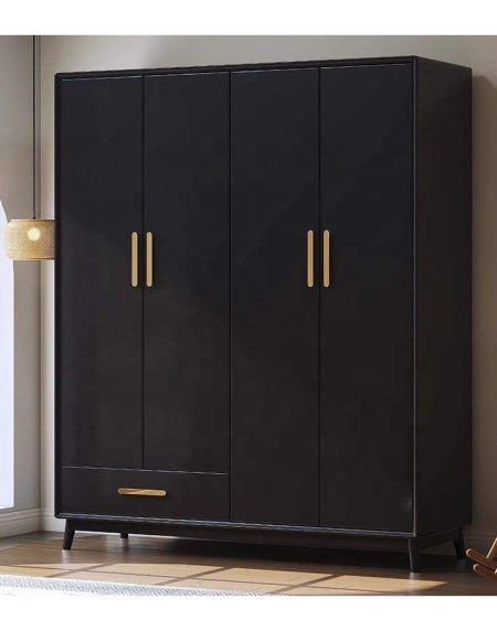 Tủ Quần Áo Gỗ Tự Nhiên 4 Cửa Hiện Đại Có 11 Kệ và 2 Ngăn Kéo