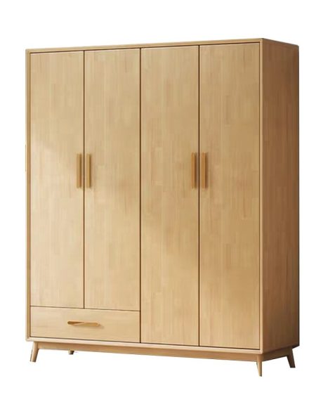 Tủ Quần Áo Gỗ Tự Nhiên 4 Cửa Hiện Đại Có 11 Kệ và 2 Ngăn Kéo Tủ Quần Áo Gỗ Tự Nhiên 4 Cửa Hiện Đại Có 11 Kệ và 2 Ngăn Kéo