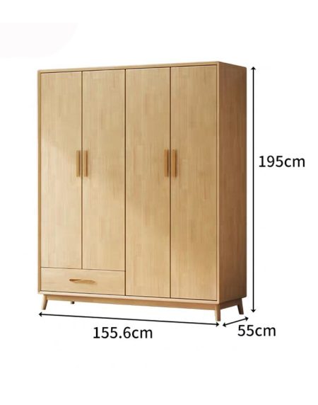 Tủ Quần Áo Gỗ Tự Nhiên 4 Cửa Hiện Đại Có 11 Kệ và 2 Ngăn Kéo Tủ Quần Áo Gỗ Tự Nhiên 4 Cửa Hiện Đại Có 11 Kệ và 2 Ngăn Kéo
