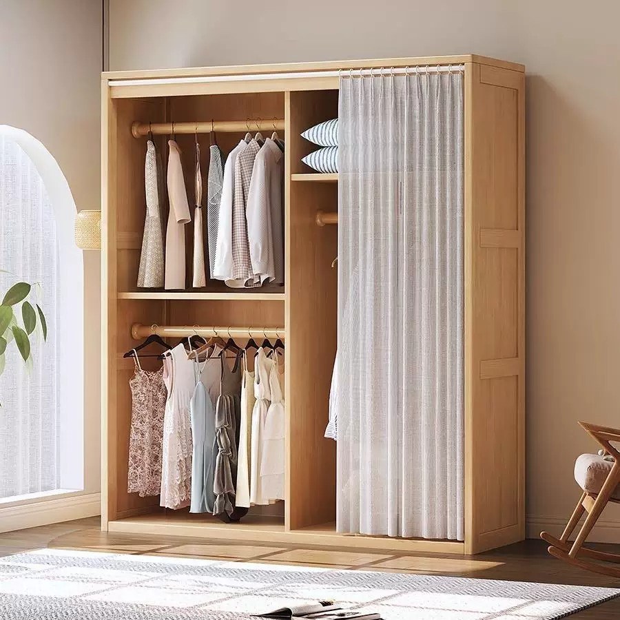 Tủ Quần Áo Gỗ Tự Nhiên Có Kệ Để Đồ Tiện Lợi Tủ Quần Áo Gỗ Tự Nhiên Có Kệ Để Đồ Tiện Lợi