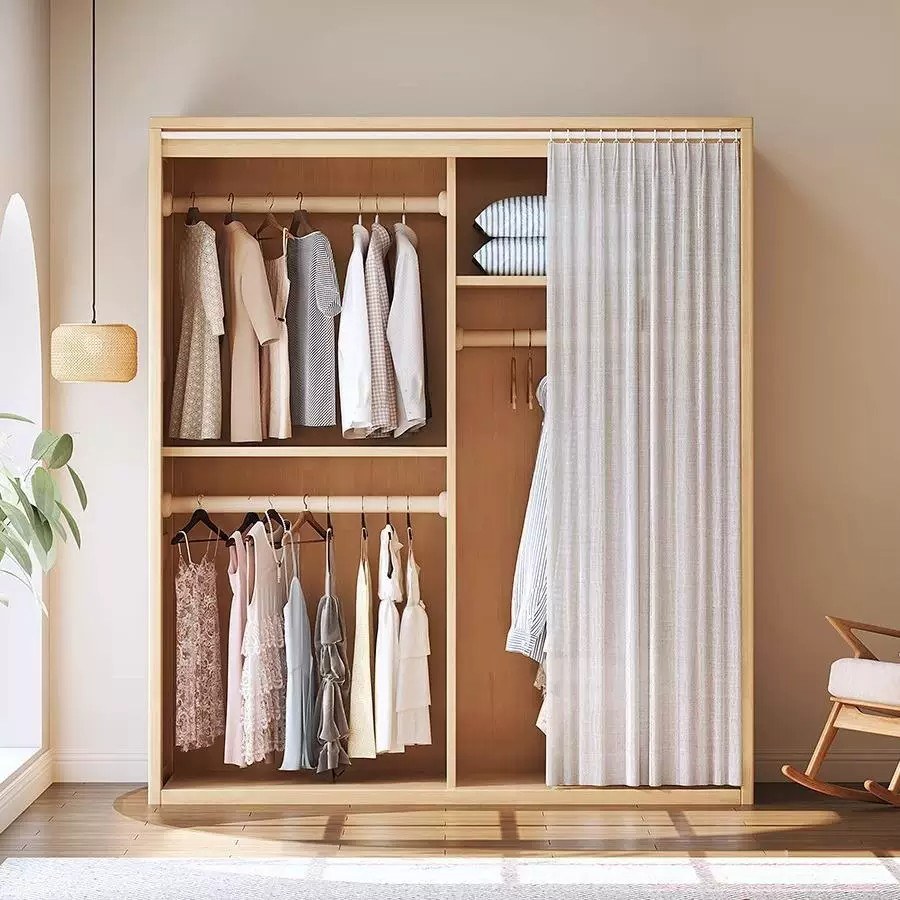 Tủ Quần Áo Gỗ Tự Nhiên Có Kệ Để Đồ Tiện Lợi Tủ Quần Áo Gỗ Tự Nhiên Có Kệ Để Đồ Tiện Lợi
