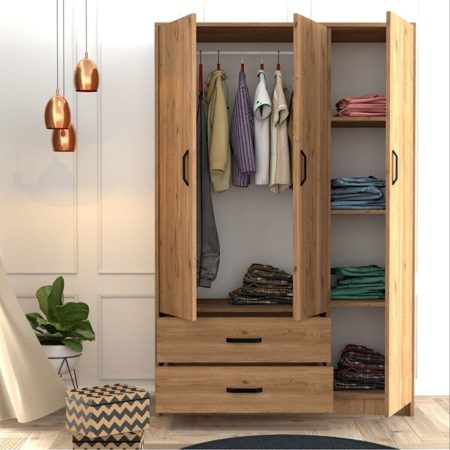 Tủ Quần Áo Gỗ Tự Nhiên Gấp Gọn Kiểu Mở Cửa