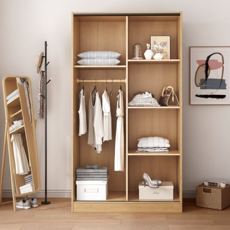 Tủ Quần Áo Gỗ Tự Nhiên Hiện Đại Có Cửa Trượt