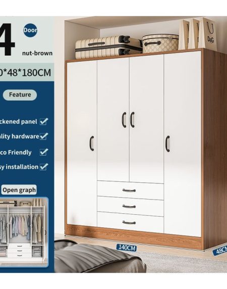 Tủ Quần Áo Gỗ Tự Nhiên Hiện Đại Có Ngăn Kéo