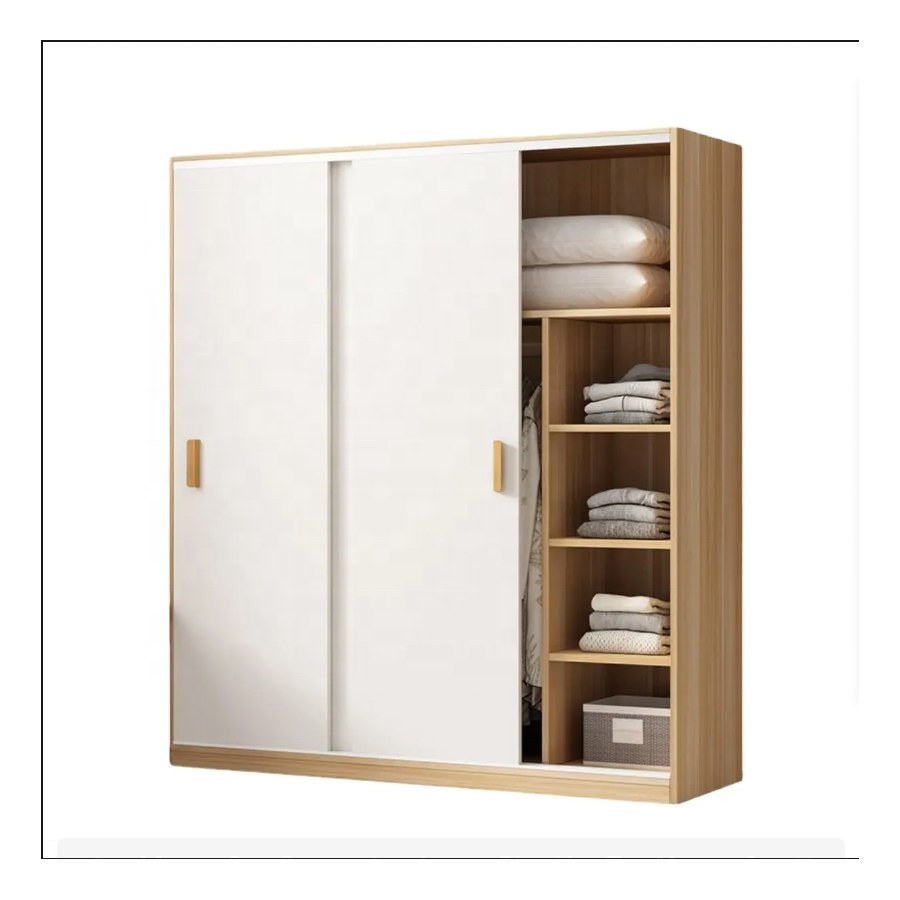 Tủ Quần Áo Gỗ Tự Nhiên Hiện Đại Cửa Trượt Tủ Quần Áo Gỗ Tự Nhiên Hiện Đại Cửa Trượt
