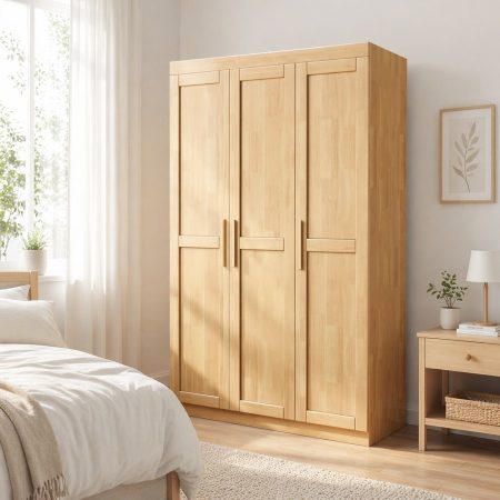 Tủ Quần Áo Gỗ Tự Nhiên Hiện Đại Tiết Kiệm Không Gian